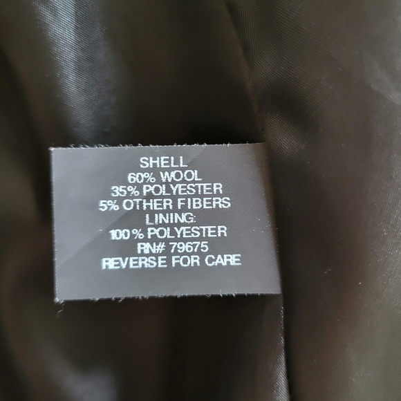 Michael Kors Womens Charcoal Gray Wool Blend Trench Coat Sz 16W - Picture 4 of 13